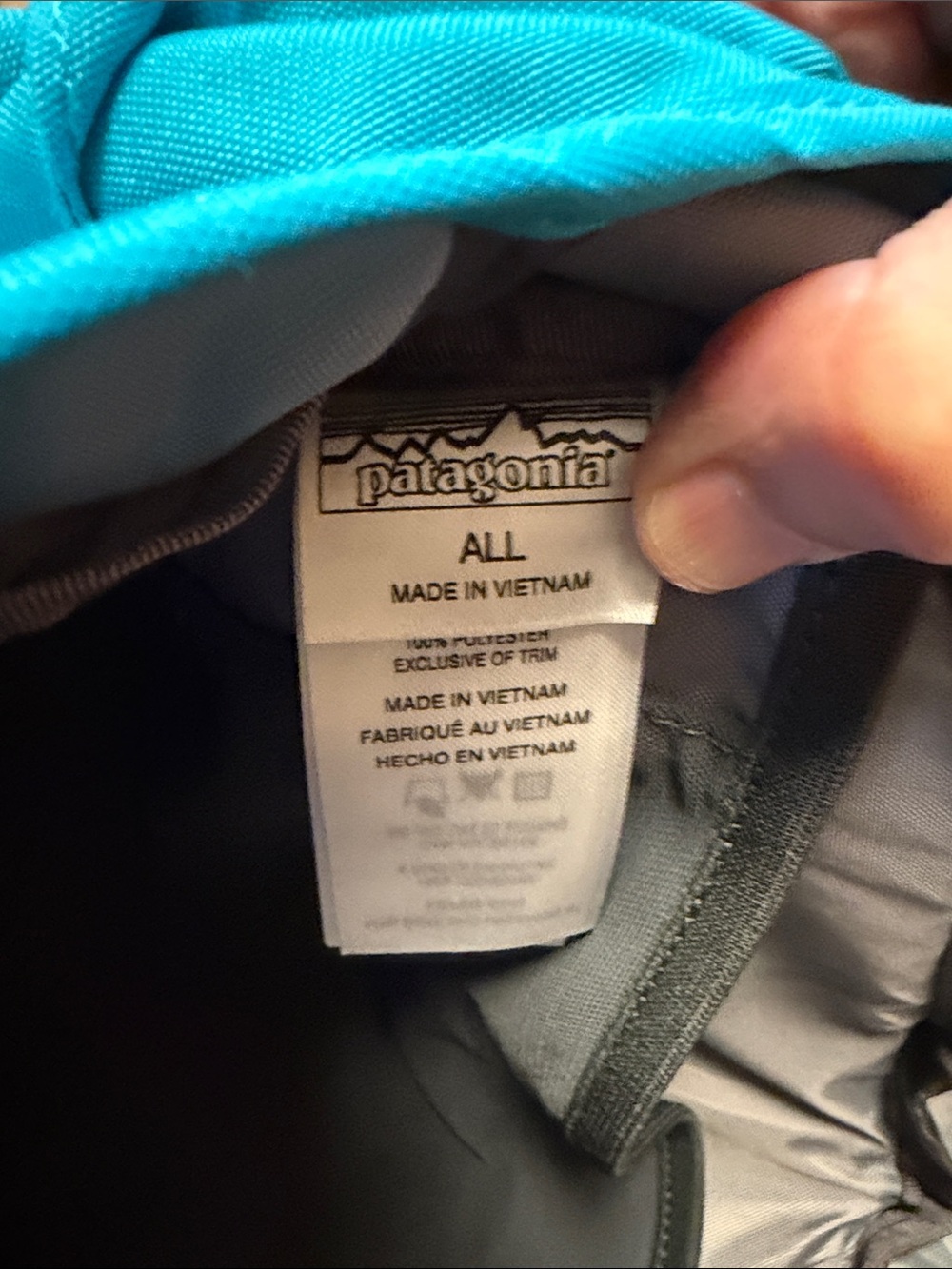 Patagonia Bright Turquoise 12l Mini Mass Messenger Bag with Light Gray Straps - Picture 2 of 10